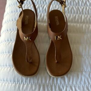 Michael Kors - Laney Saffiano Leather Thong Wedge - Women's 7.5
